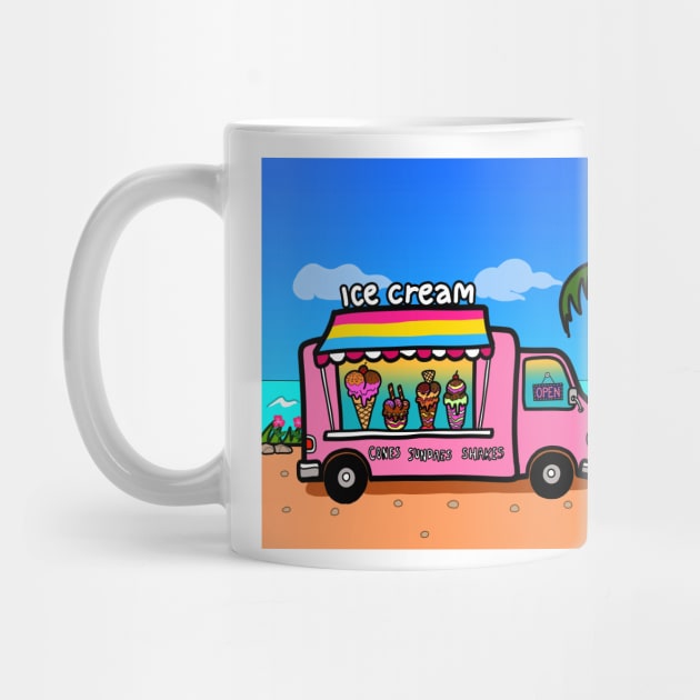 Pansexual street food truck ice cream outdoor beach summer by Nalidsa